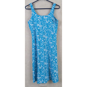 Columbia Sportswear sz S PFG Dress fit & flare blue white sleeveless tank 2324